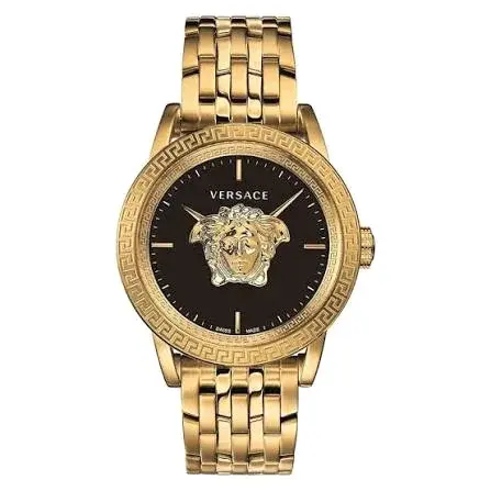 Versace Mens Quartz Swiss Made Gold Stainless Steel Black 1783796643 18600aea
