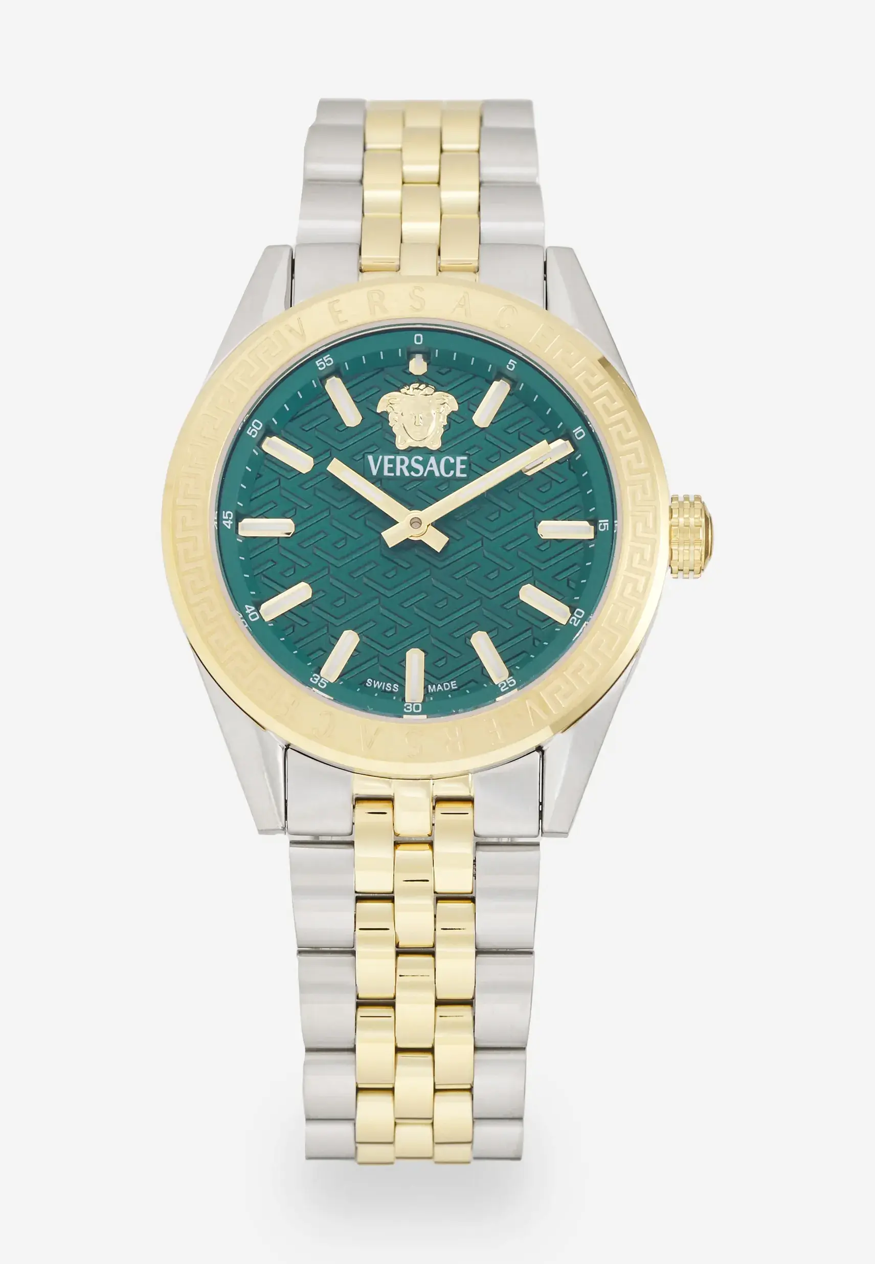 Versace V Code Two Tone Stainless Steel Green Dial Quartz 2026 1783796644 A1fed3b9