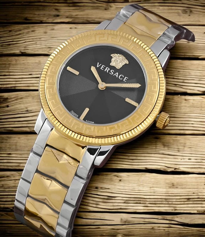 Versace V Tribute Black Dialquartz Unisex Watch Photoroom